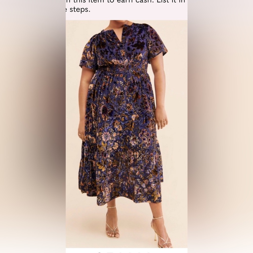 Anthropologie The Somerset Maxi Dress: Velvet Edition With Side Pockets Size 2X